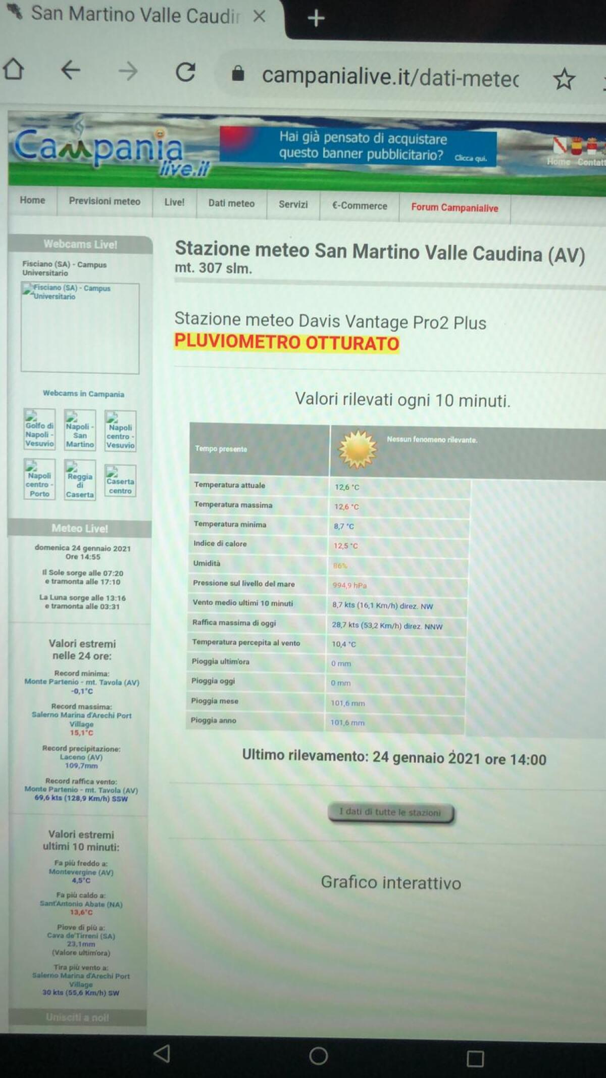 San Martino V.C.. Attivato il COC - 