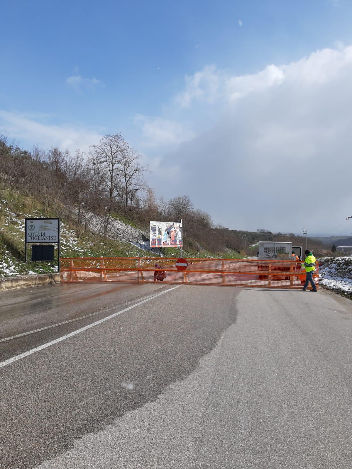 Chiusa al traffico al km.5 la Fondo Valle Vitulanese - 