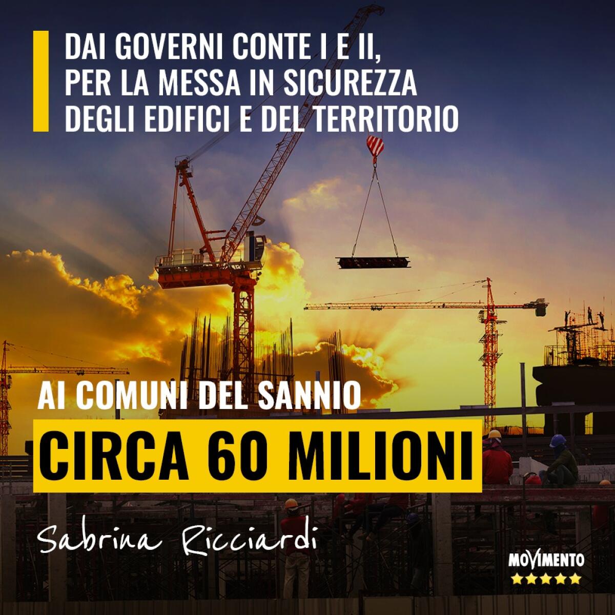 Sen.Riccardi: 60 milioni di euro al Sannio per la messa in sicurezza di scuole, edifici e territorio. - 