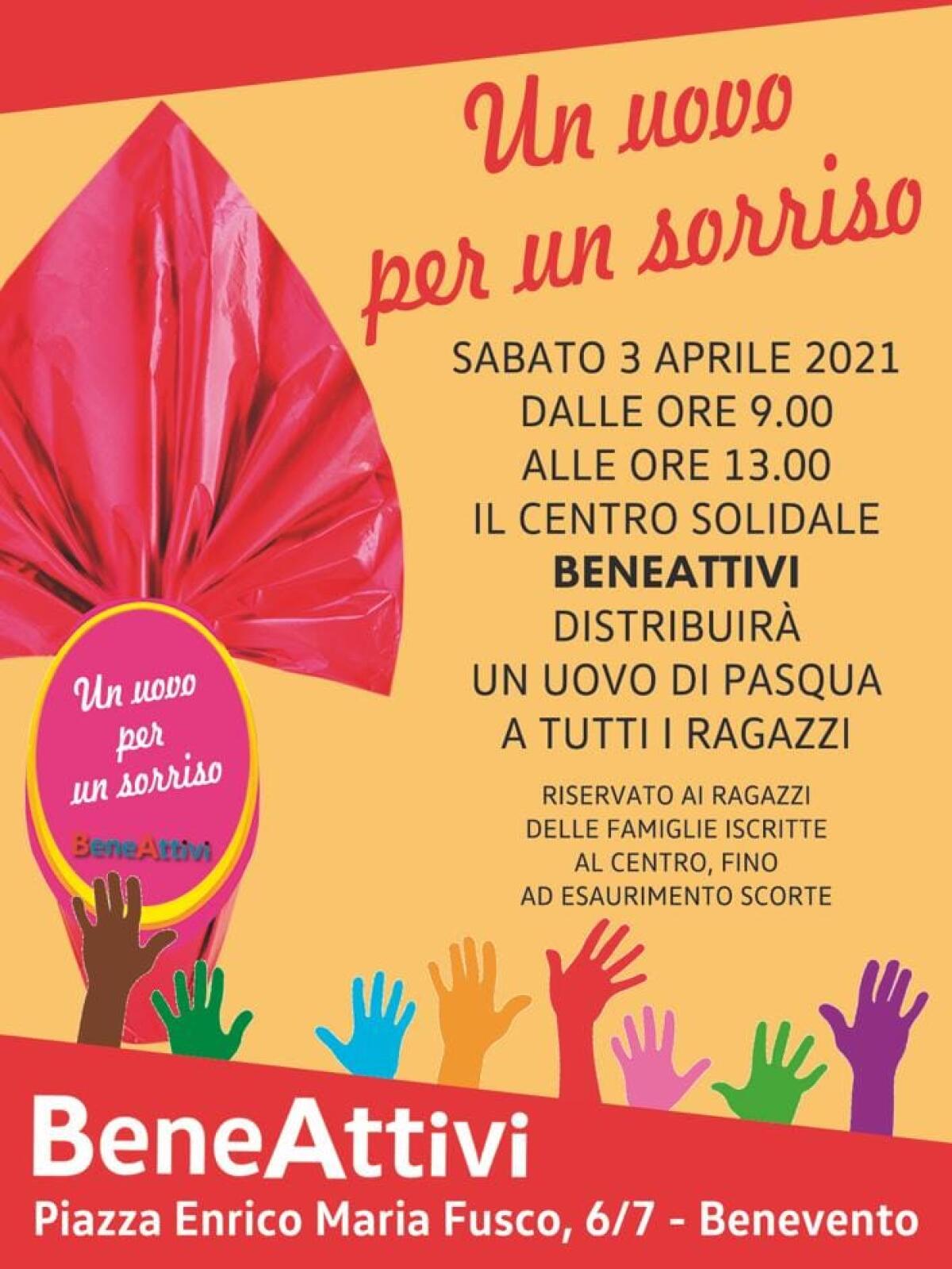 Un Uovo di Pasqua per i bambini e ragazzi delle famiglie in difficoltà al Centro Solidale "Bene Attivi". - 