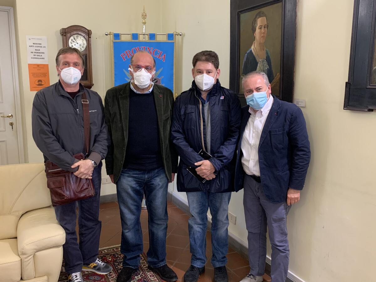 Fernando Errico ha incontrato i segretari delle tre sigle sindacali Luciano Valle (Cgil), Fernando Vecchione (Cisl) e Giovanni De Luca (Uil) - 
