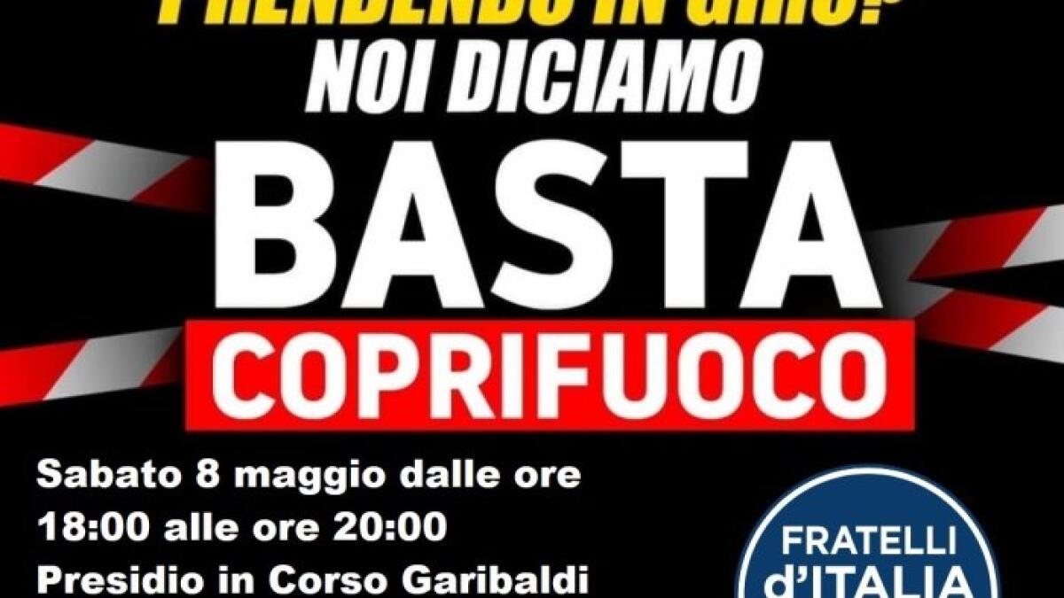 Manifestazione di Fratelli d'Italia contro il coprifuoco - 
