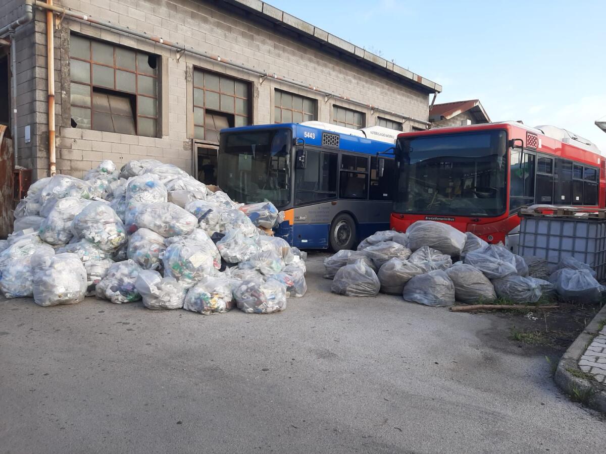 Sciopero dei lavoratori dell'appalto di pulizia della società di trasporto CTP - 
