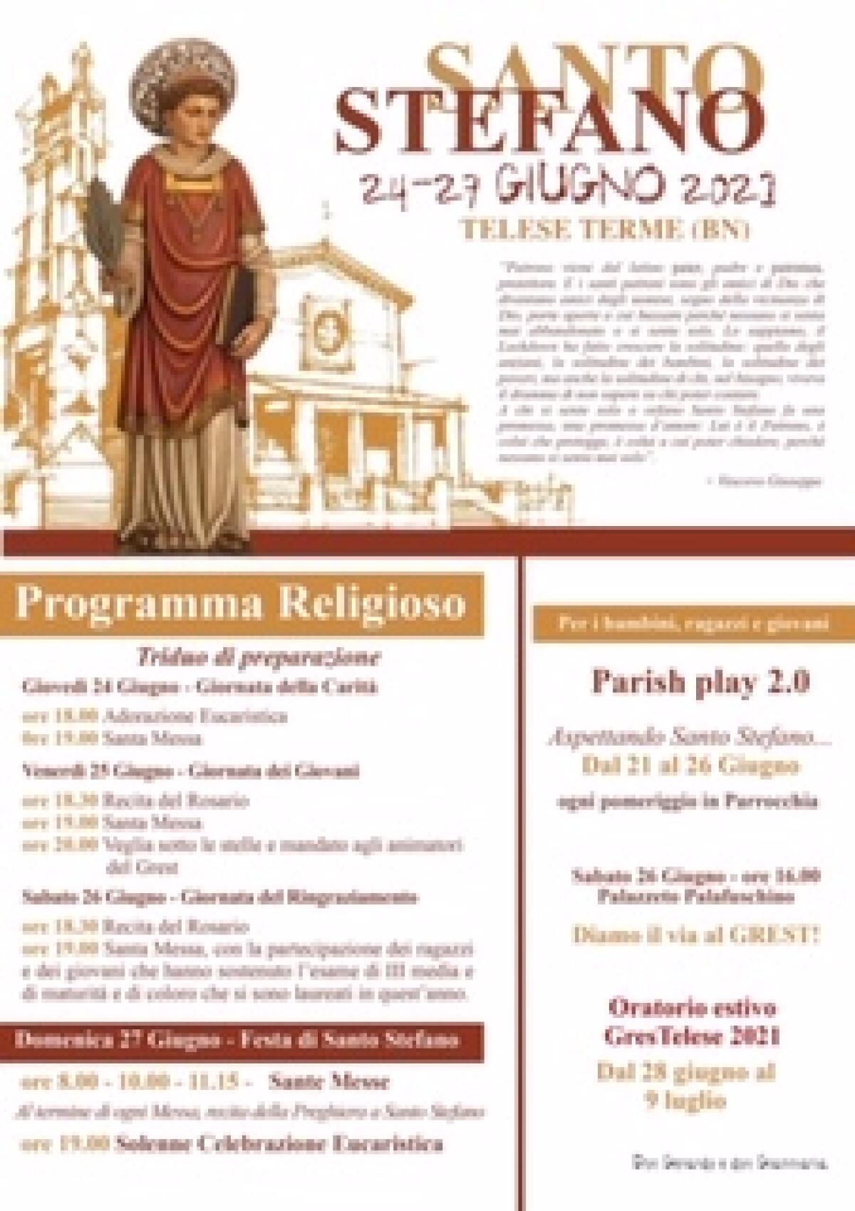Telese Terme festeggia il Santo Patrono, il messaggio dell’Amministrazione - 