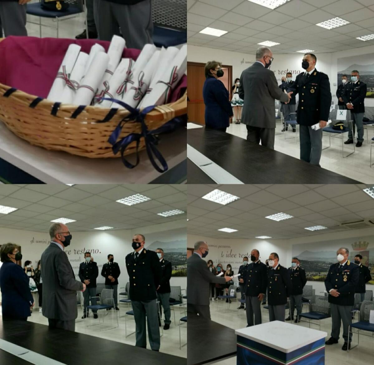 Il Questore di Benevento, Luigi Bonagura, ha consegnato ad alcuni dipendenti, i premi concessi dal Capo della Polizia - 