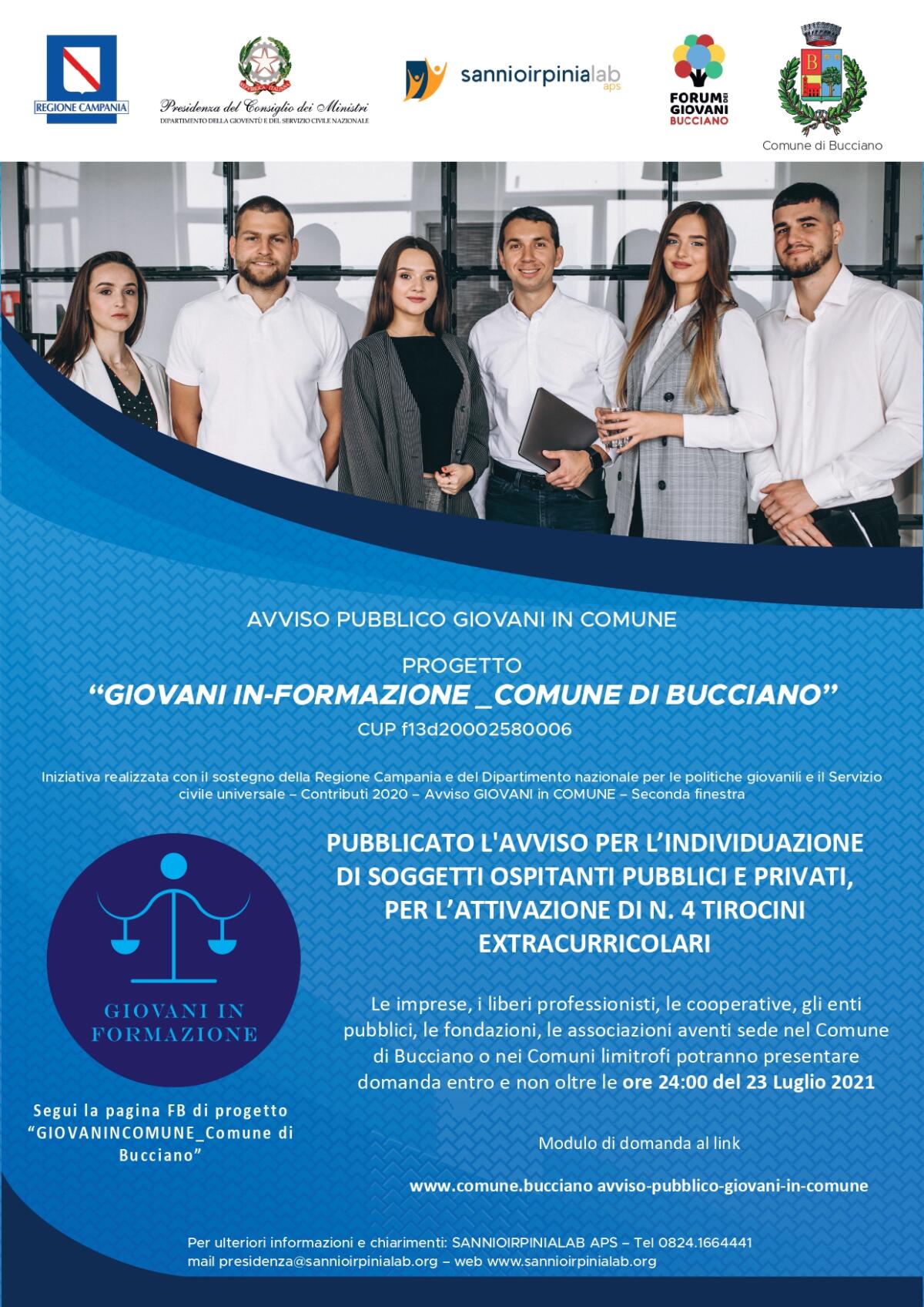 Bucciano. Tirocini formativi per giovani Neet under 35 del territorio - 