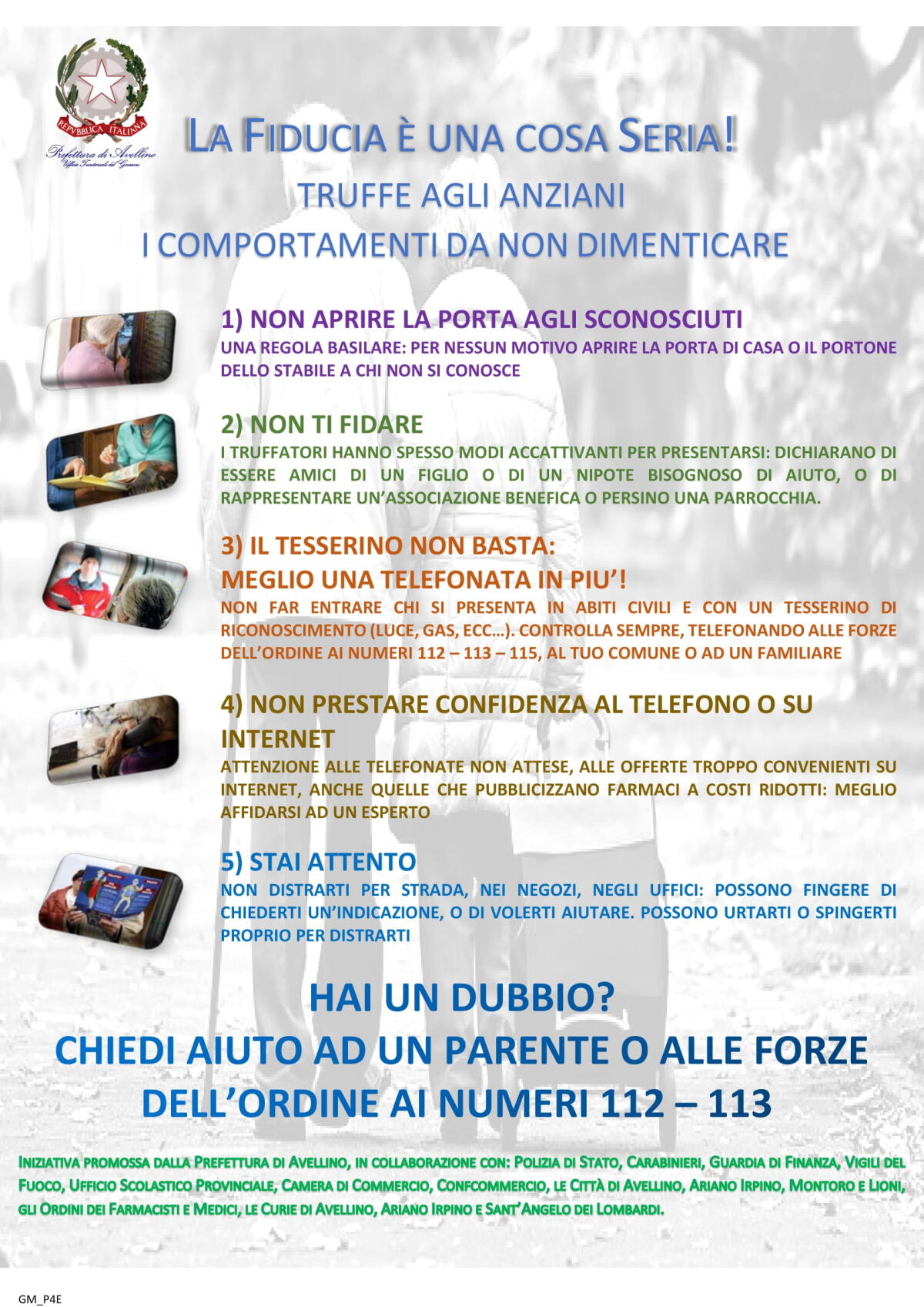Avellino. Iniziativa di prevenzione e contrasto alle truffe agli anziani - 