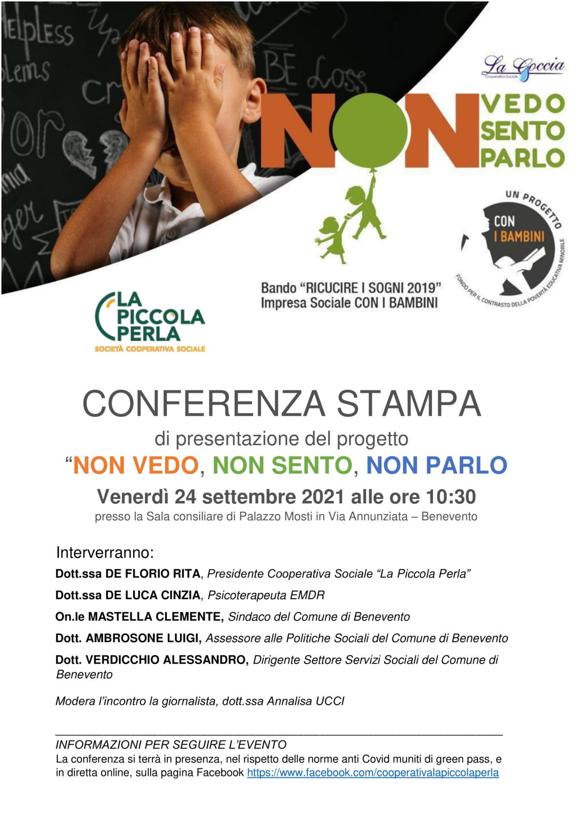 Presentazione del progetto regionale “Non vedo, non sento, non parlo”. - 