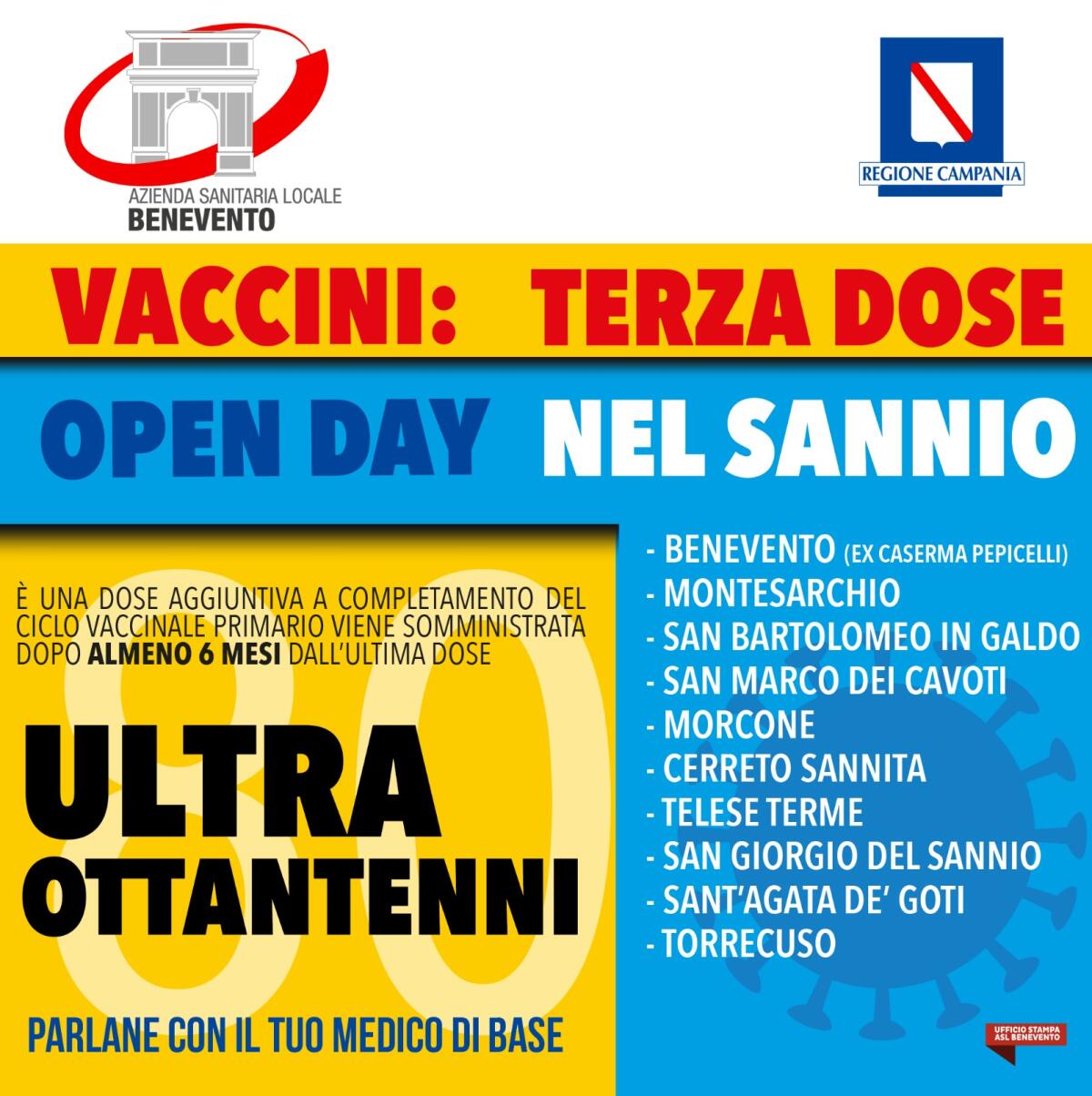 ASL BN: Open day terza dose per gli ultraottantenni - 