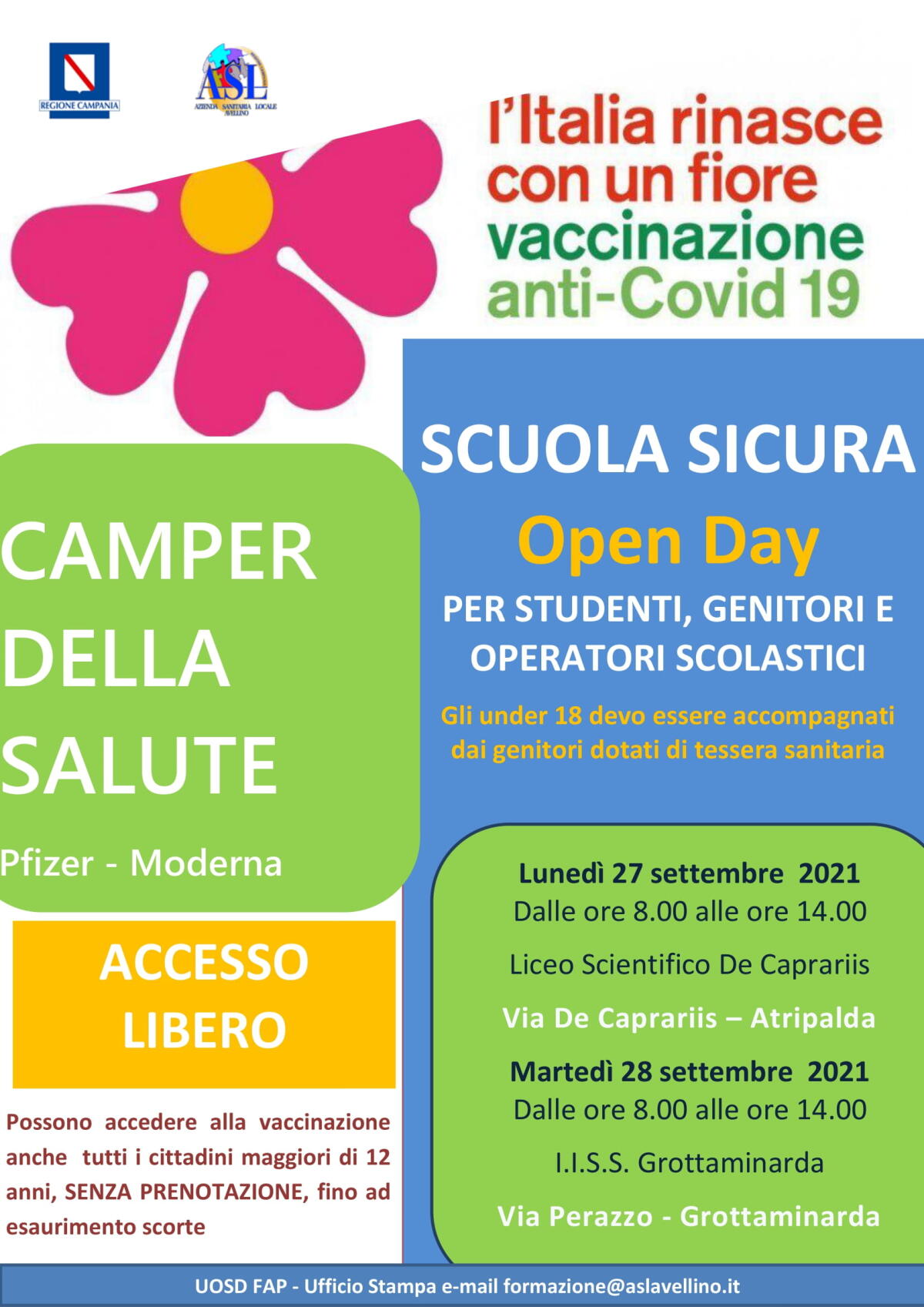 Asl Av: Campagna Vaccinale Anti-Covid 19 nelle scuole. - 