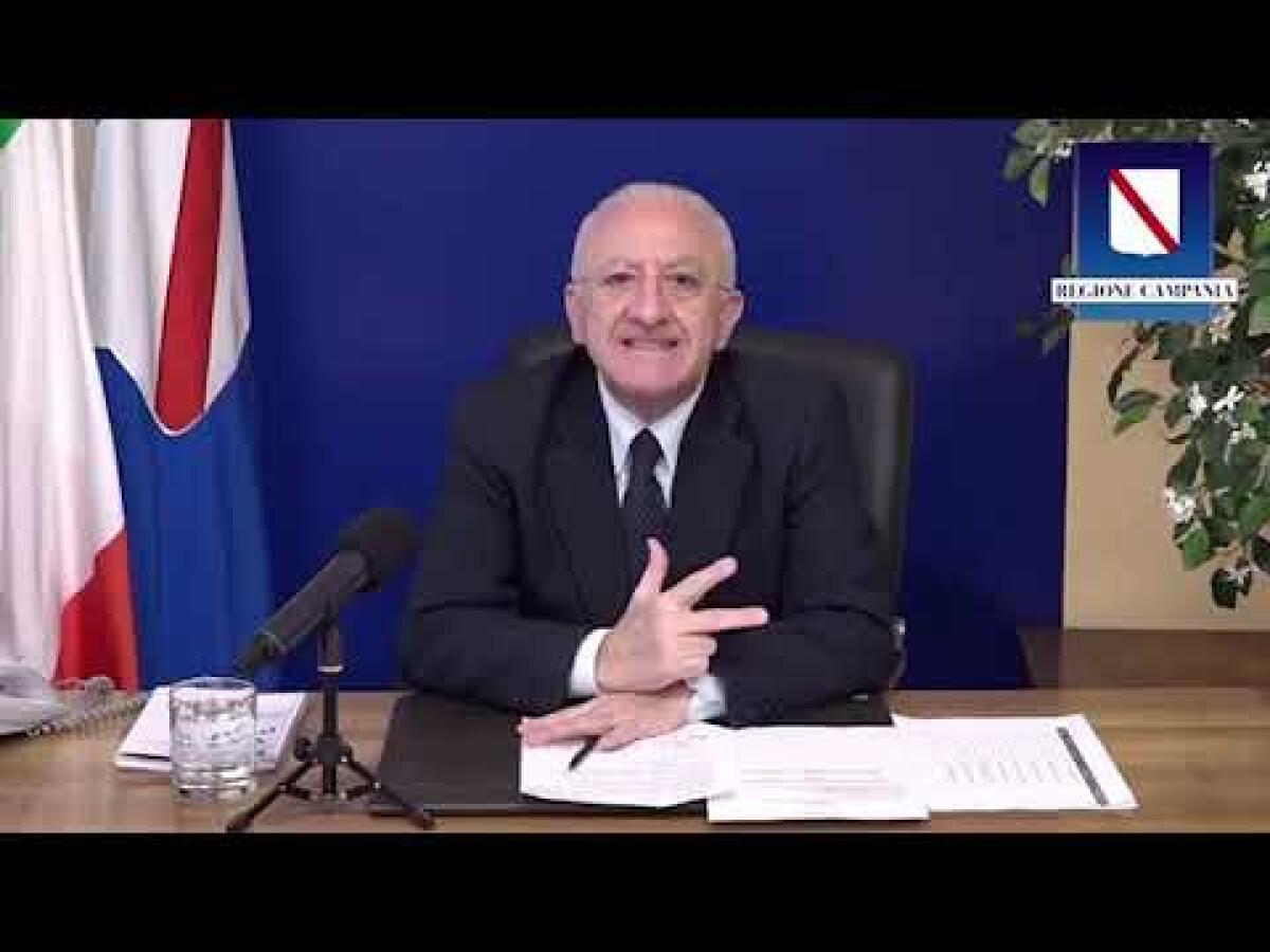 De Luca: terza dose? Io farei anche la sesta - 