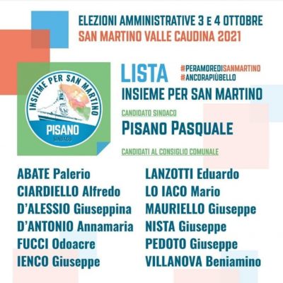Insieme per San Martino, questa sera la presentazione della lista.