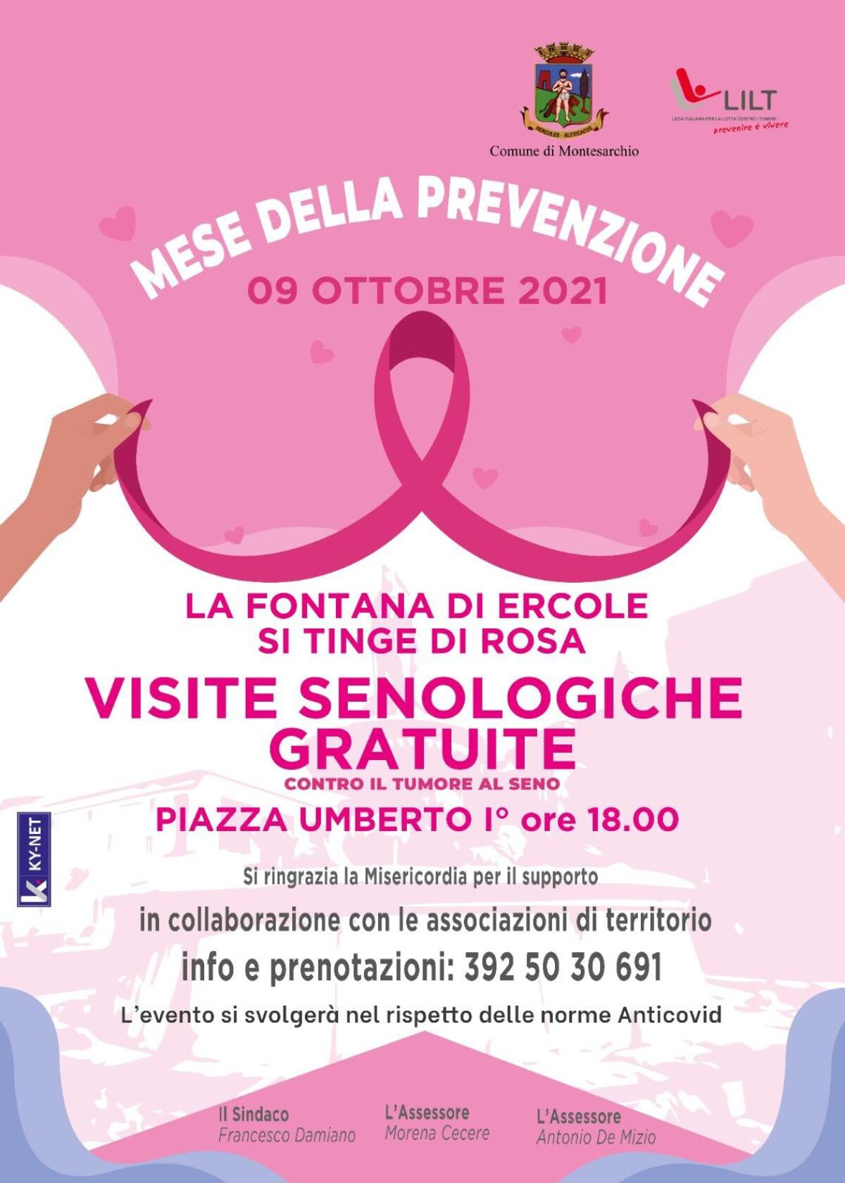 Montesarchio. Mese di ottobre dedicato alla prevenzione del tumore al seno - 