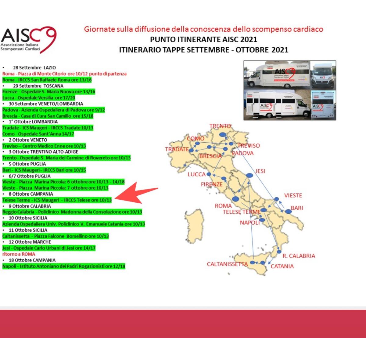 A Telese Terme il camper per la diagnosi e prevenzione dello scompenso cardiaco - 