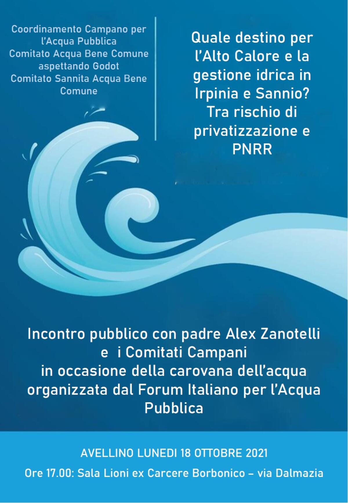 Padre Alex Zanotelli ad Avellino per ribadire la gestione pubblica dell'acqua - 
