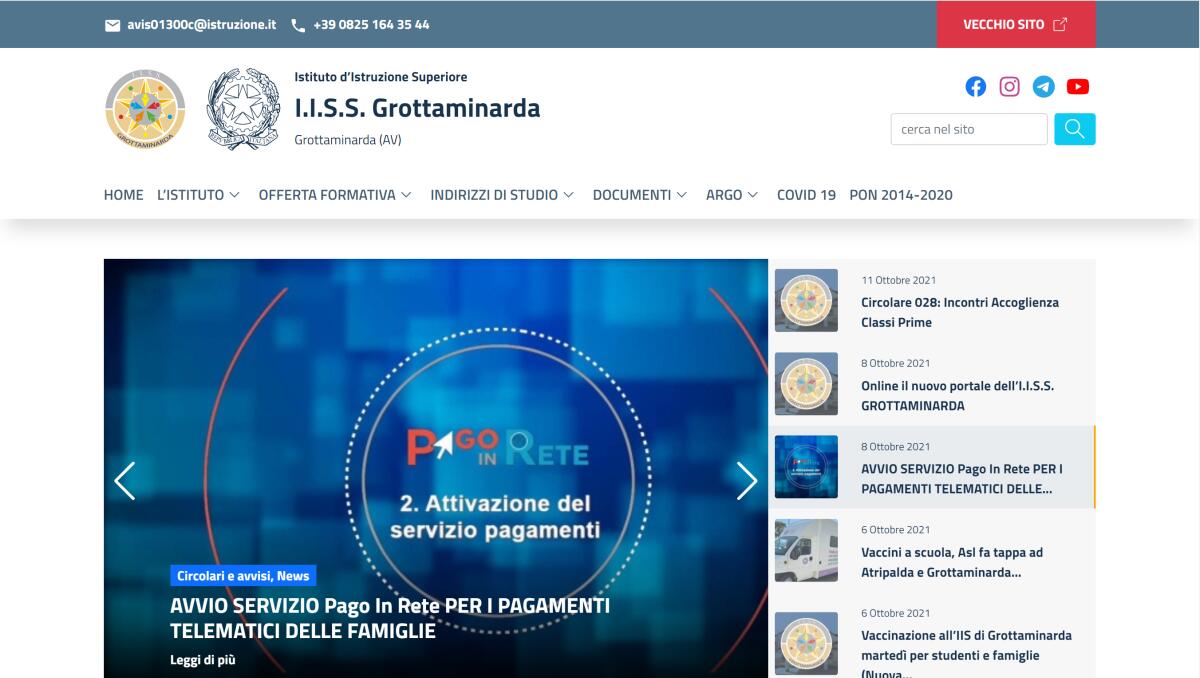 Online il nuovo sito dell'Istituto d'Istruzione Superiore Grottaminarda - 