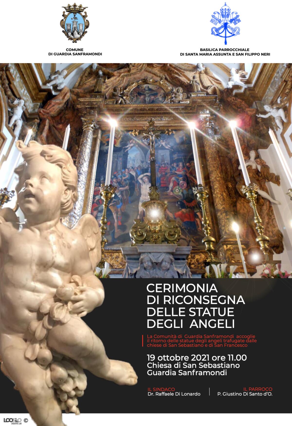 Guardia Sanframondi. Cerimonia di riconsegna delle statue degli angeli - 