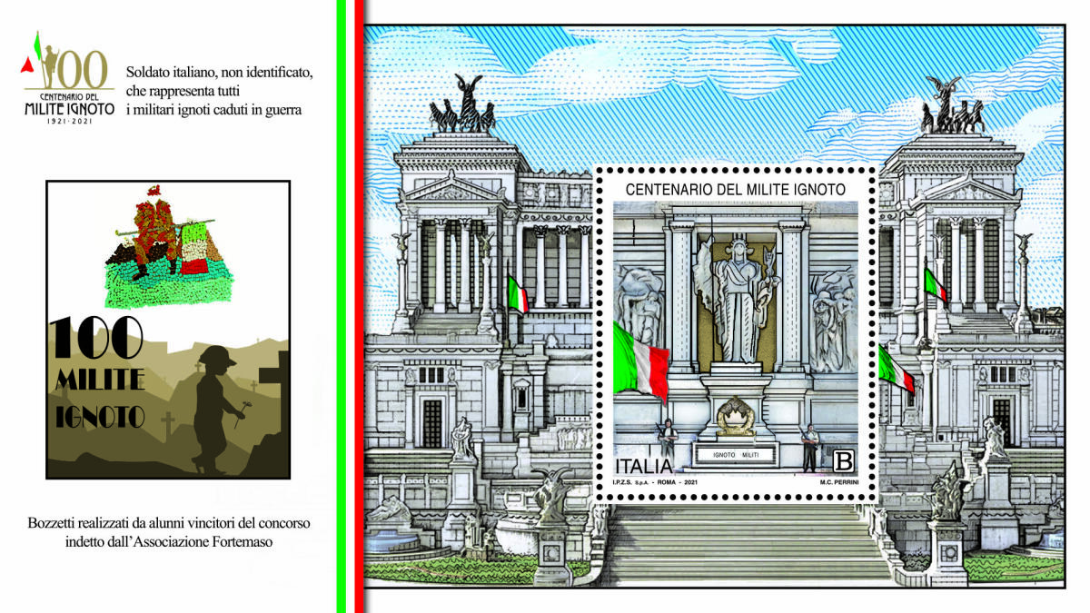 Emissione francobollo centenario Milite Ignoto - 