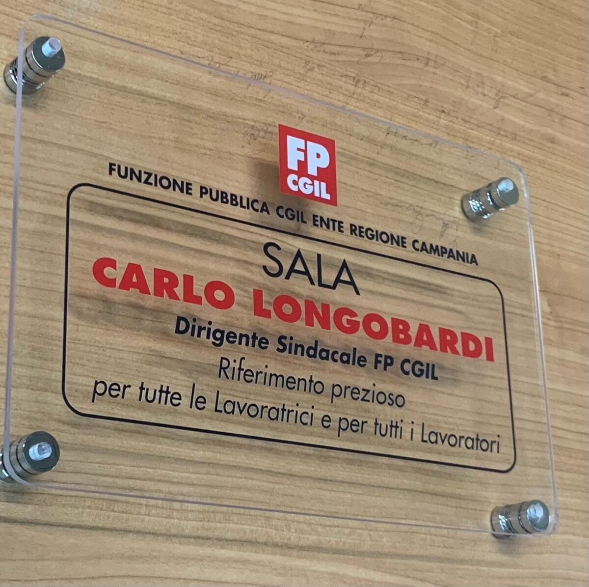 La sala della Cgil di Palazzo Santa Lucia dedicata al sindacalista Carlo Longobardi - 