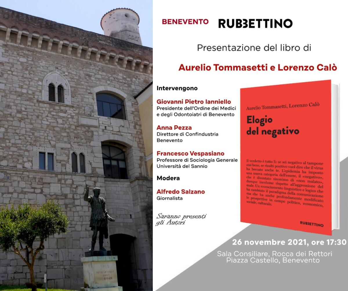 Si presenta a Benevento "Elogio del Negativo" - 
