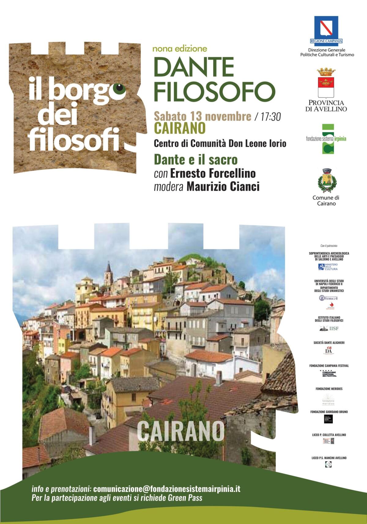 "Il Borgo dei Filosofi - IX edizione"- Cairano- Fondazione Sistema Irpinia - 