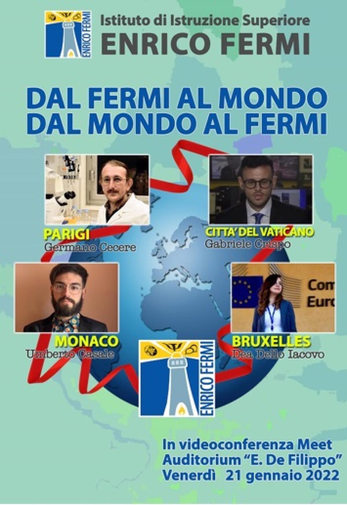 Oggi al Fermi di Montesarchio un incontro telematico con quattro ex studenti, quattro eccellenze del nostro territorio. - 