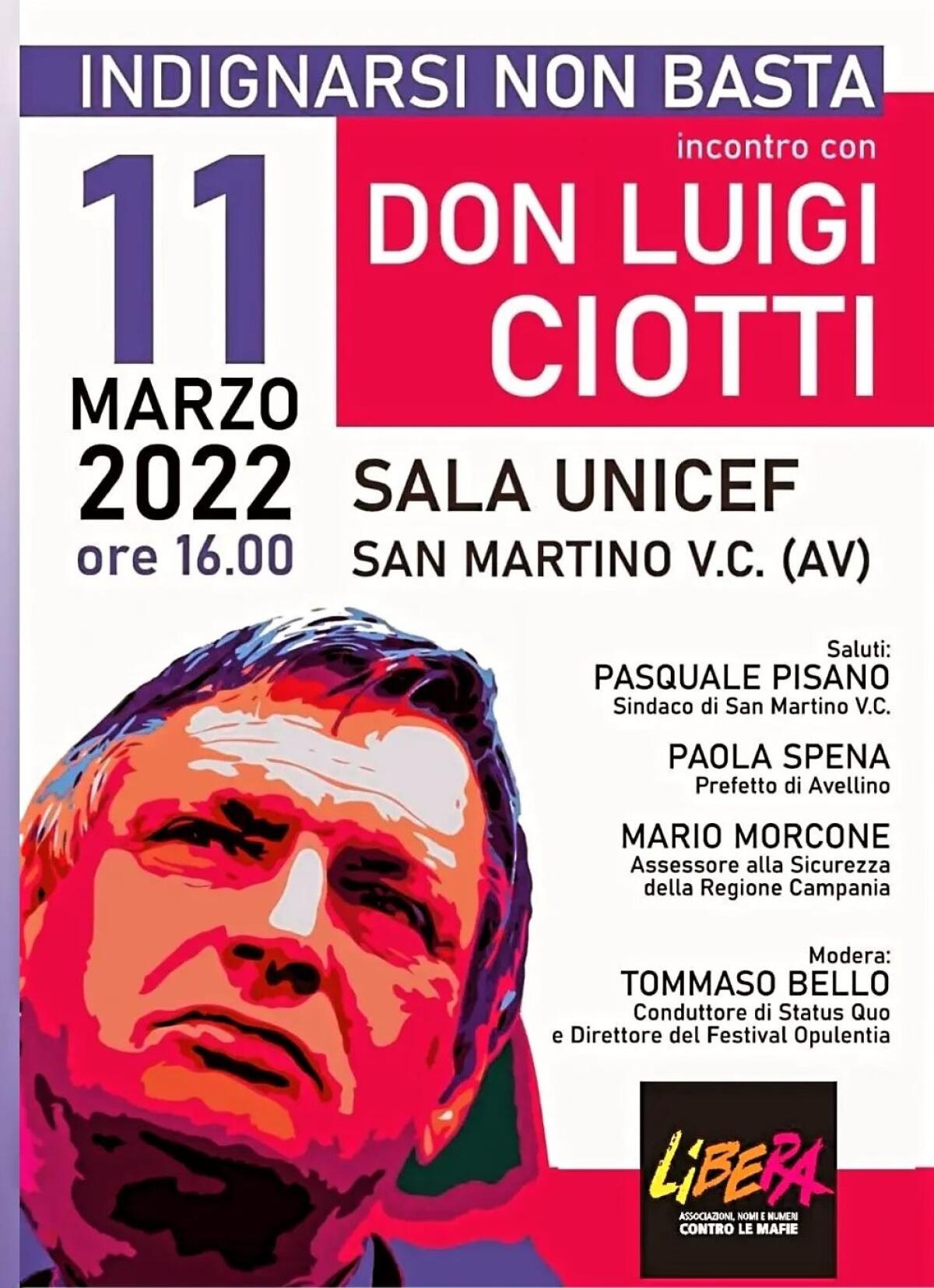 Indignarsi non basta, don Luigi Ciotti a San Martino Valle Caudina - 