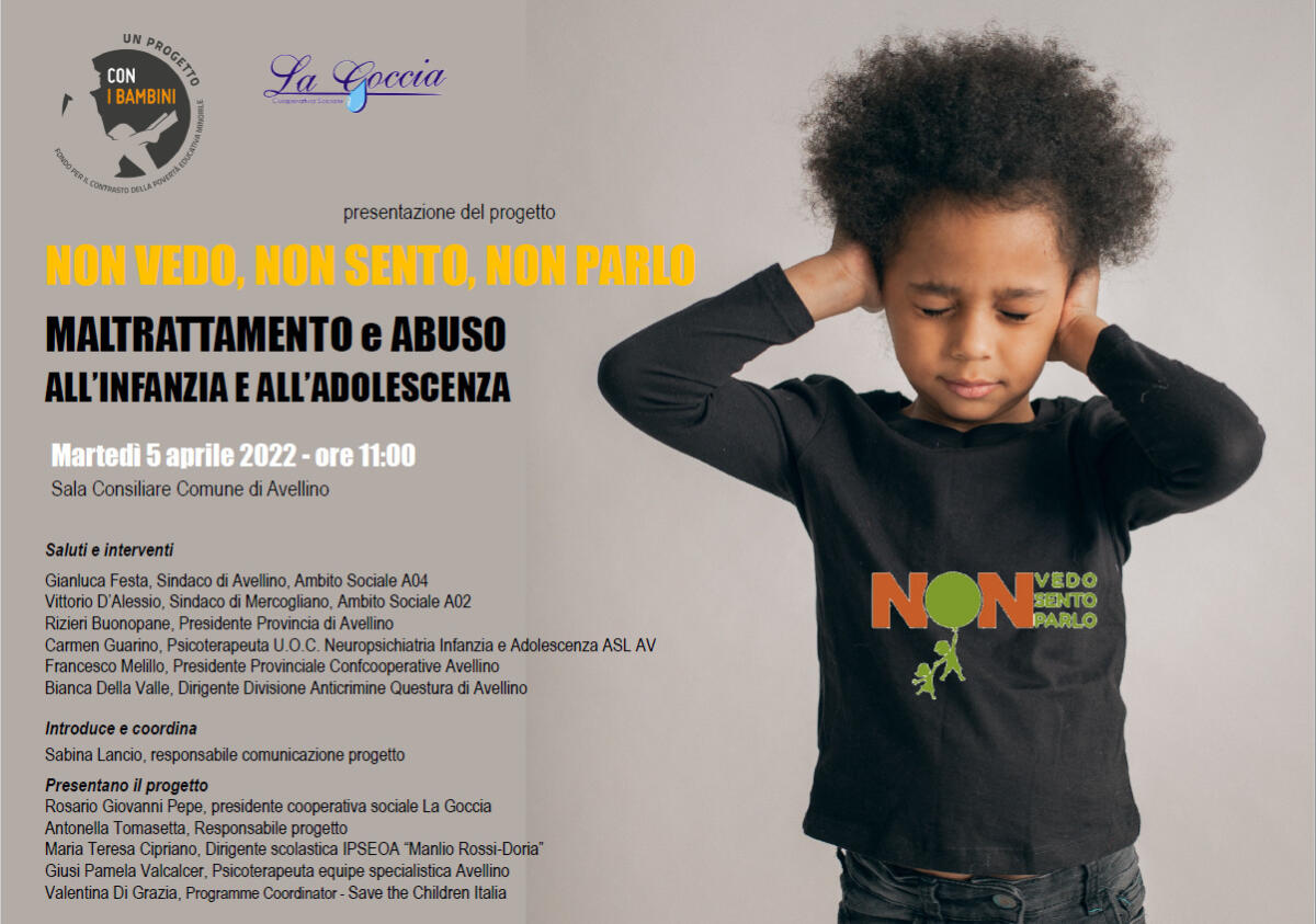“Non vedo, non sento, non parlo”, progetto a supporto dei Minori Maltrattati - 