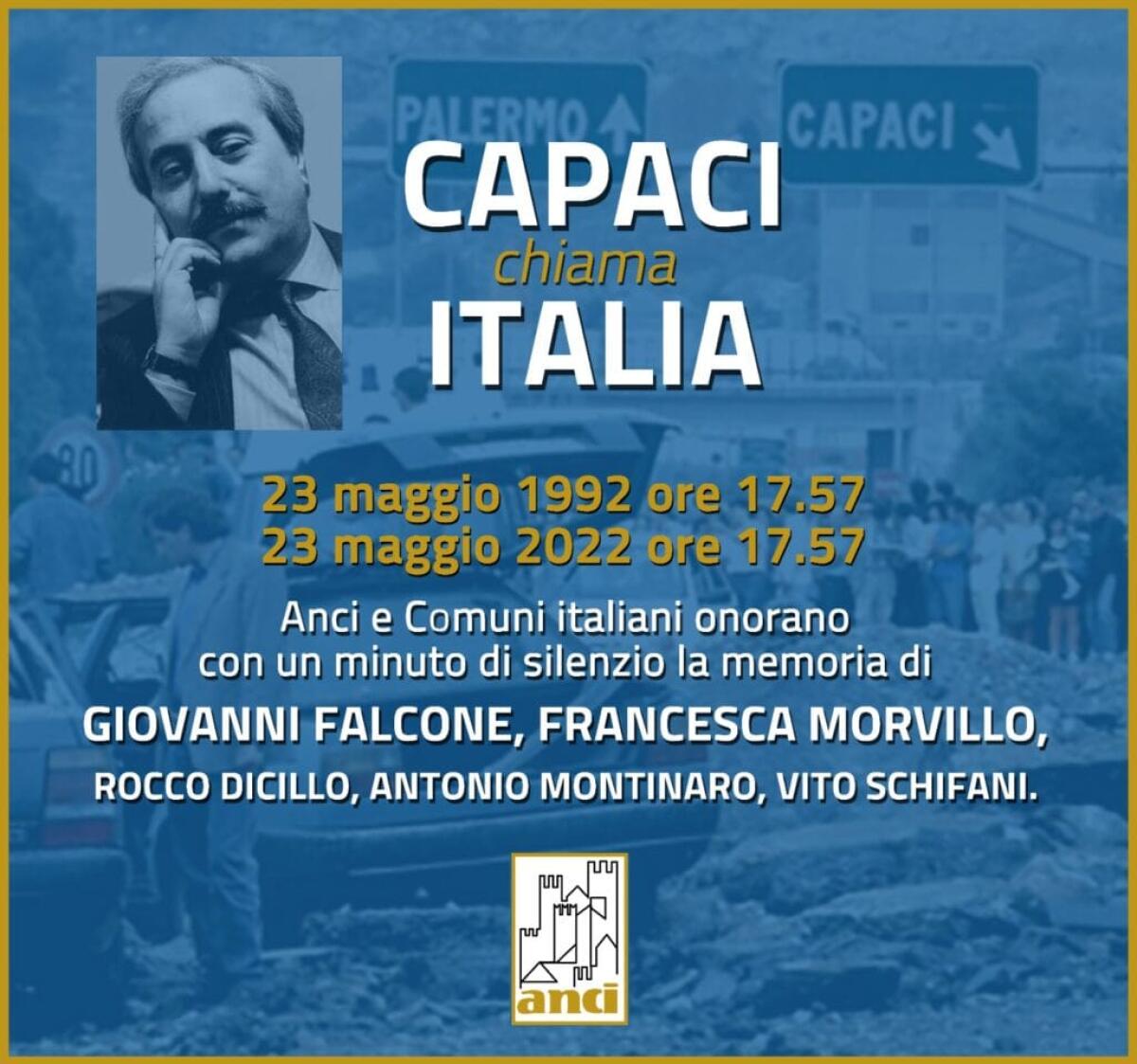 Il 23 maggio un minuto di silenzio  per ricordare i  30 anni della strage di Capaci. - 