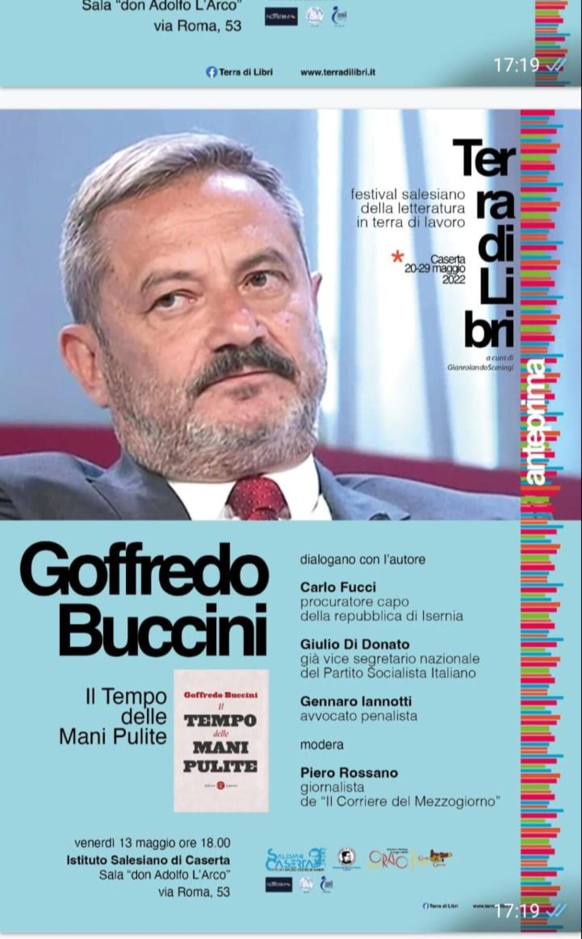 Goffredo Buccini presenta il suol libro: tra i relatori il Procuratore della Repubblica Carlo Fucci. - 