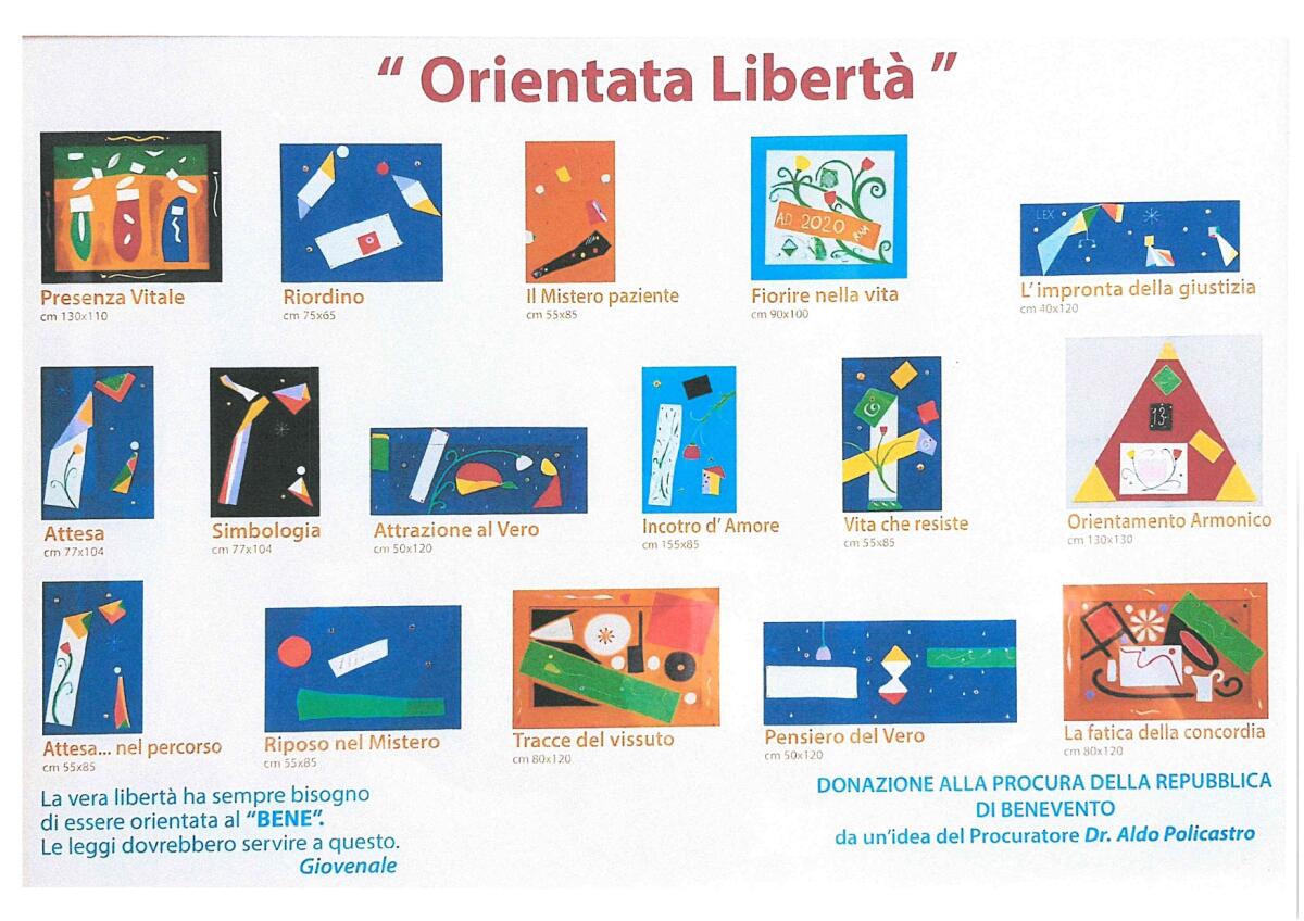 Giovenale realizza per la Procura della Repubblica di Benevento la collezione “Orientata Libertà” - 