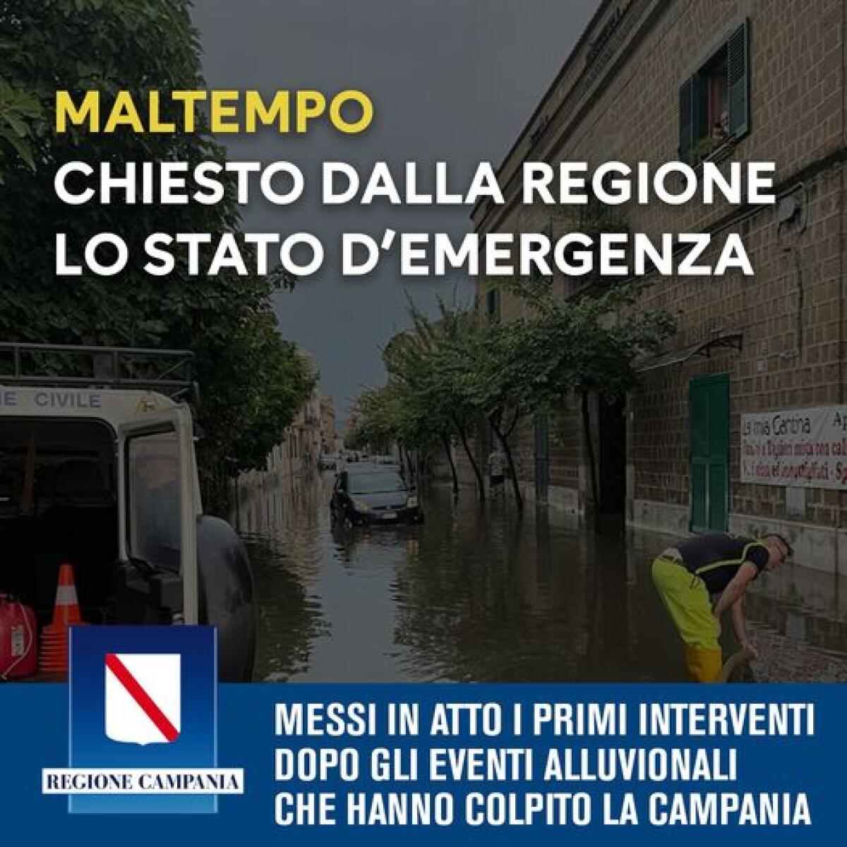 Maltempo. Chiesto dalla Regione Campania lo Stato di Emergenza - 