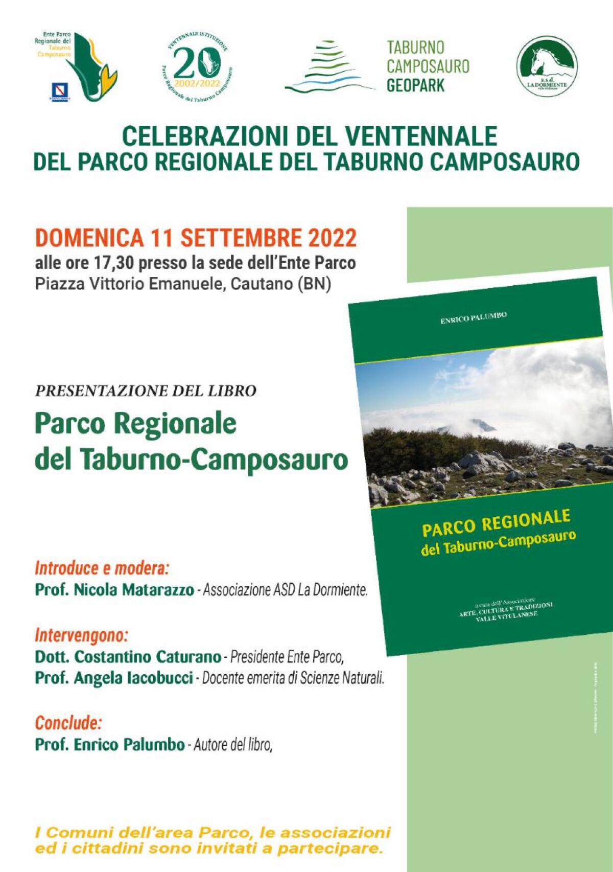 Parco Regionale del Taburno-Camposauro: domenica 11 la presentazione del libro scritto da Enrico Palumbo - 