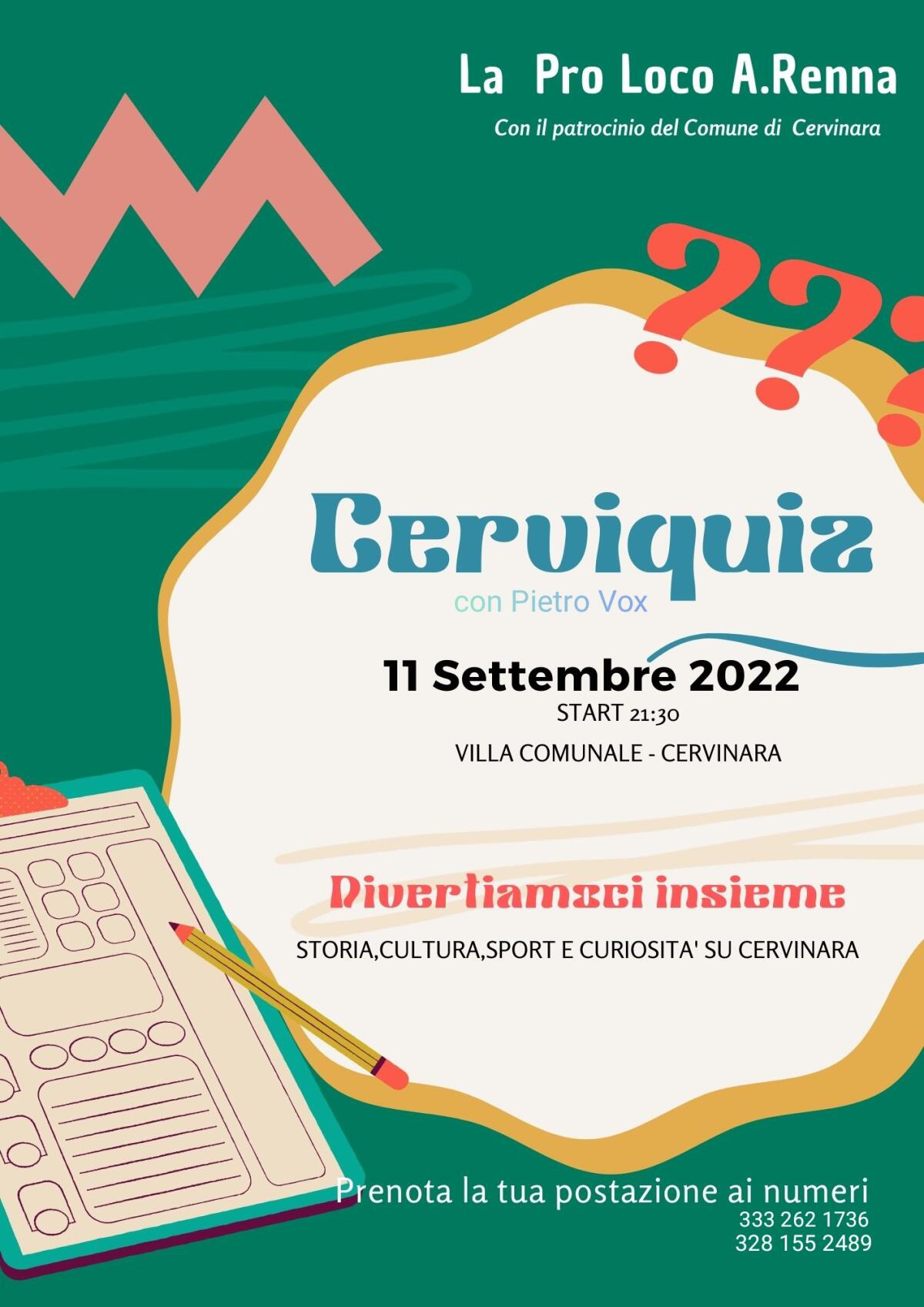 Cerviquiz,il cervellone su Cervinara... - 