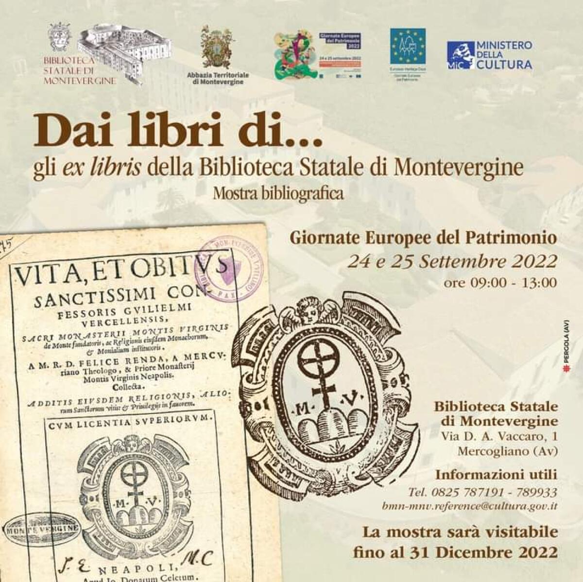Dai libri di...: gli ex libris della Biblioteca Statale di Montevergine - 
