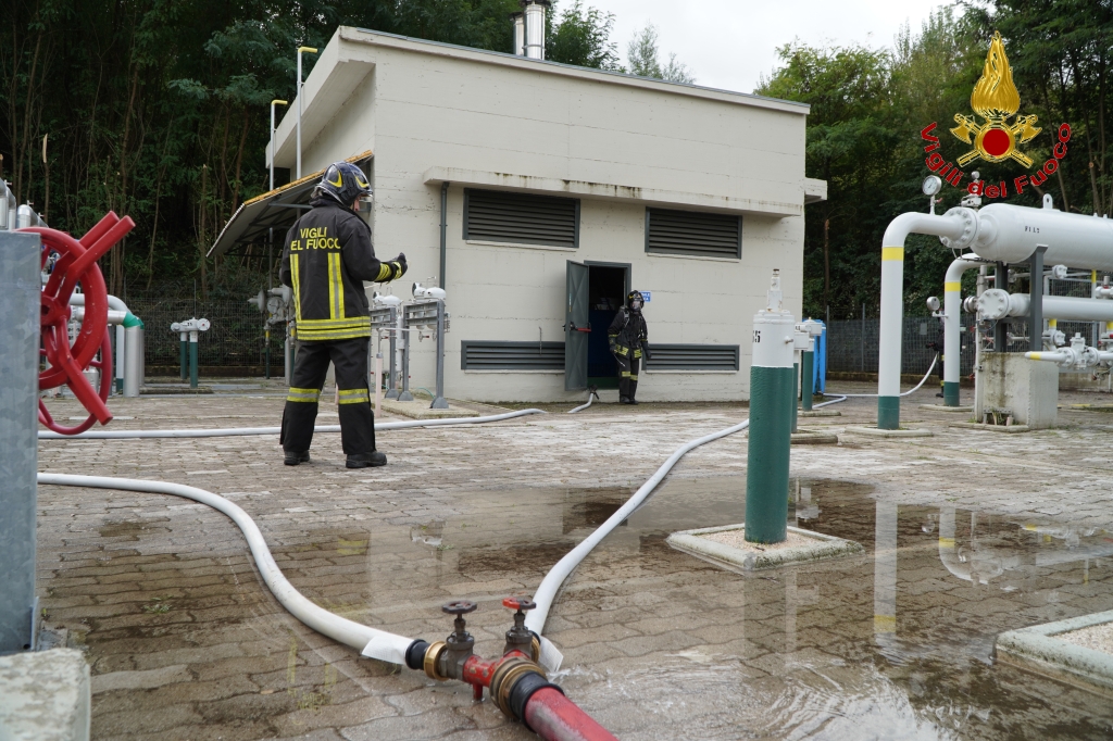 Pratola Serra. Esercitazione presso la stazione di regolazione del gas di Snam