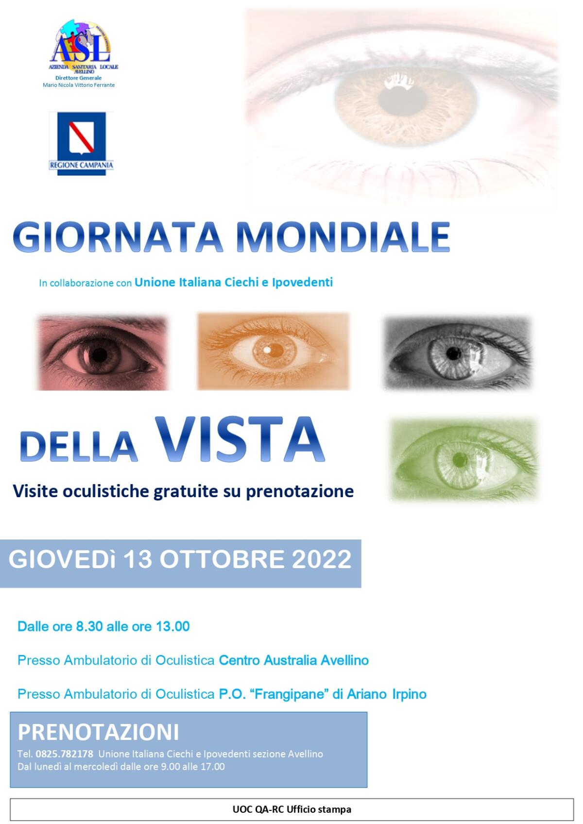 Giornata Mondiale della Vista - 