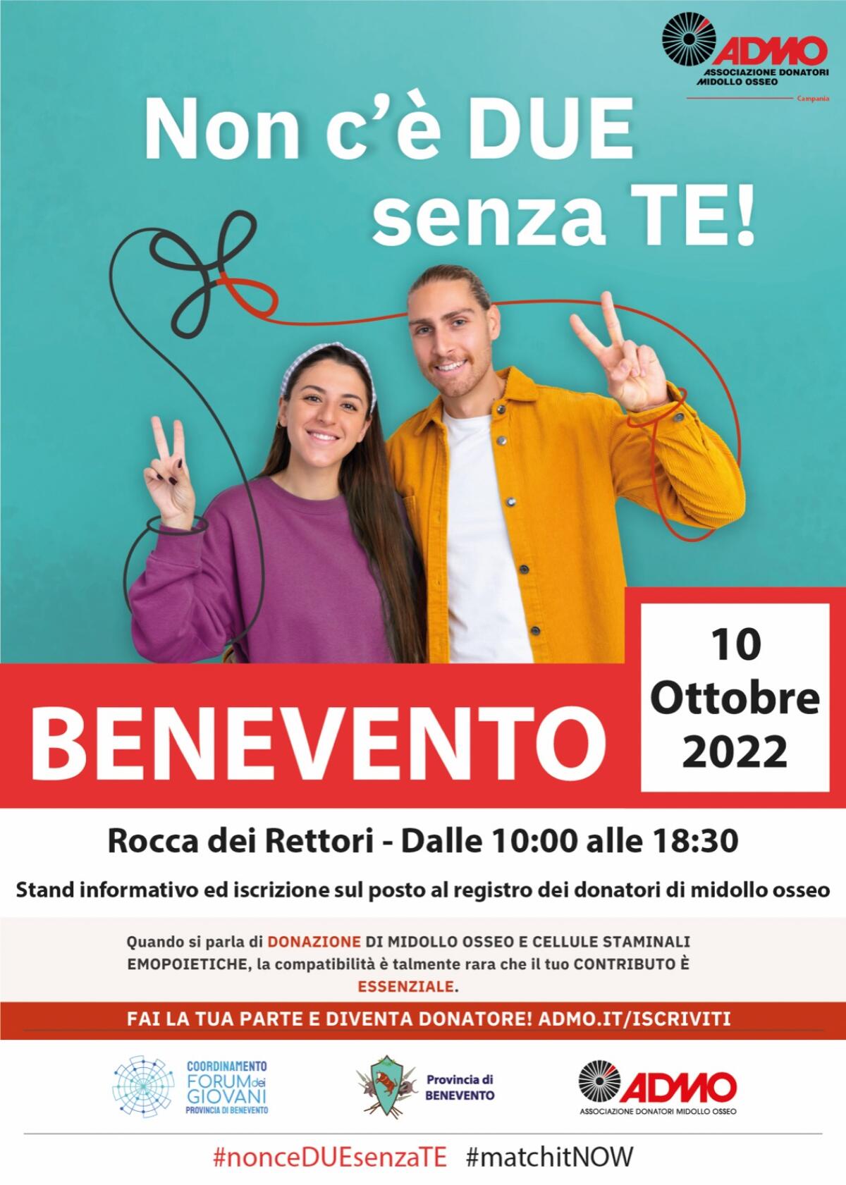 Admo Campania e midollo osseo, il 10 ottobre appuntamento a Benevento - 