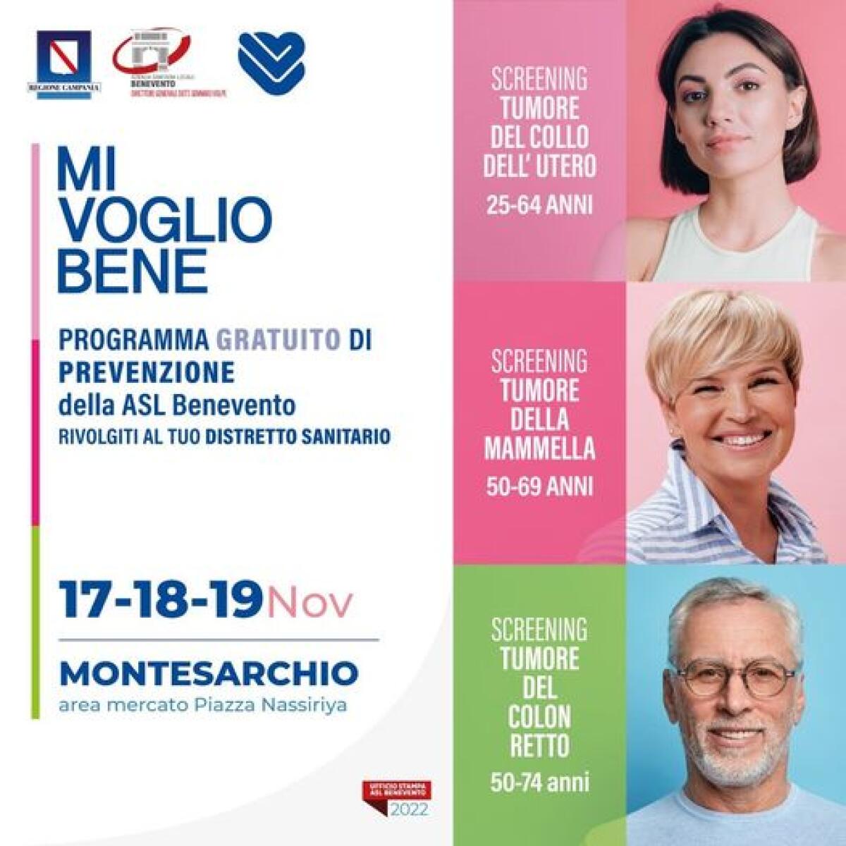 Mi Voglio Bene: screening gratuiti a Montesarchio - 