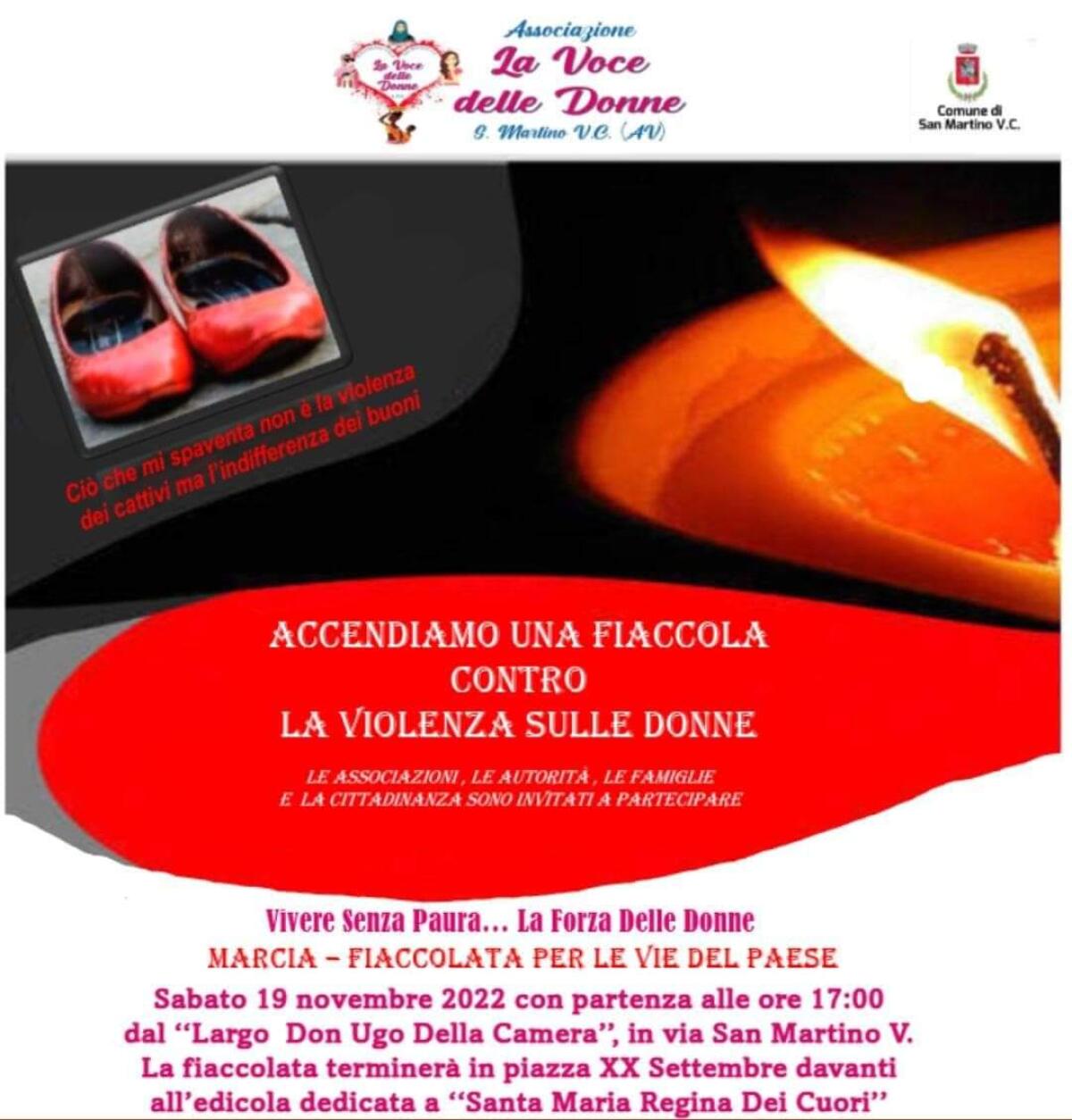 San Martino V.C.. Una fiaccolata per la violenza sulle Donne - 