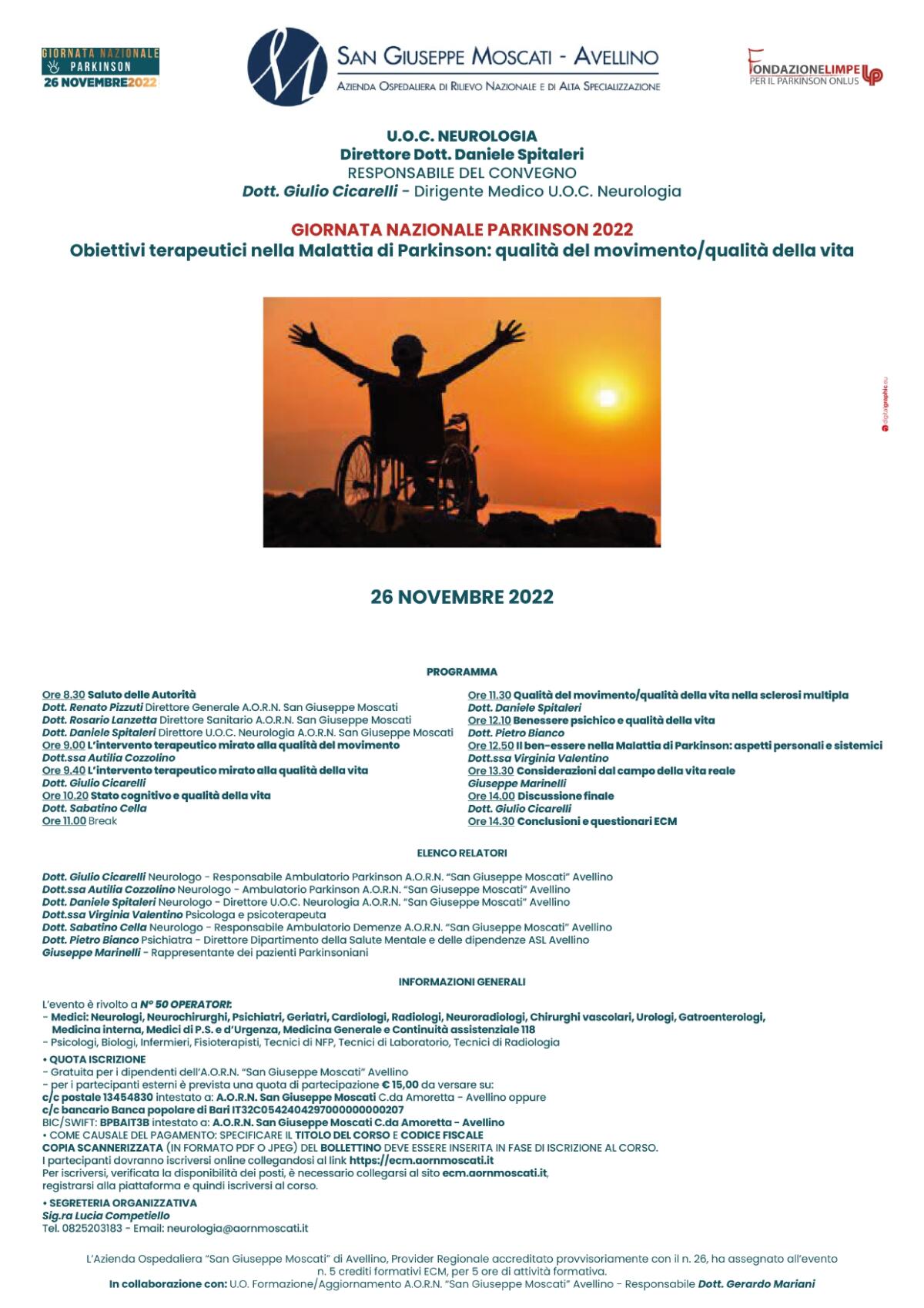 Giornata Nazionale delle Malattia di Parkinson 2022 - 
