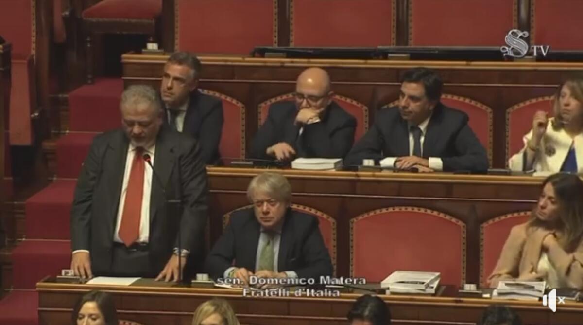 <strong>Discorso del Senatore Domenico Matera in Senato in ricordo di Mino Izzo</strong> - 
