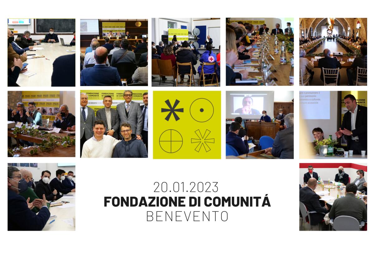 20 gennaio 2023, la costituzione della Fondazione di Comunità di Benevento - 