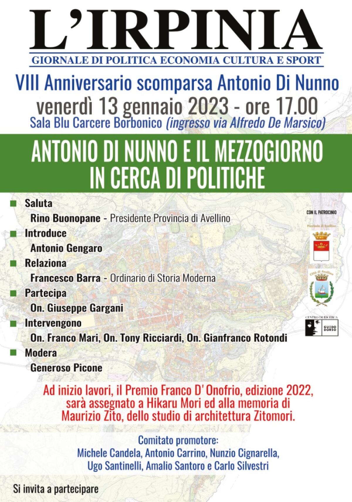 “Antonio Di Nunno e il Mezzogiorno in cerca di politiche” - 