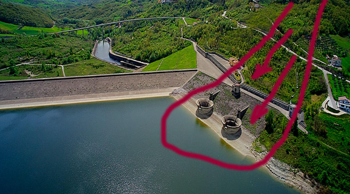 Pericoli dalla Diga di Campolattaro, una frana attiva può ostruire il sistema di svuotamento. - 
