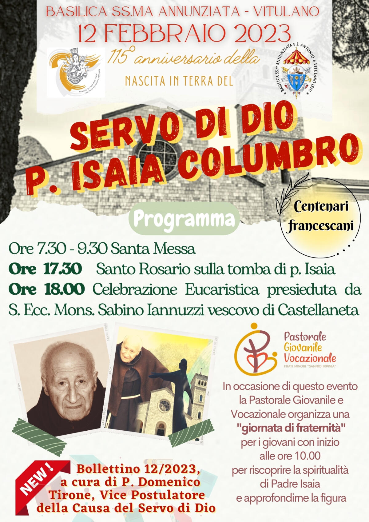Servo di Dio padre Isaia Columbro: anniversario della nascita - 