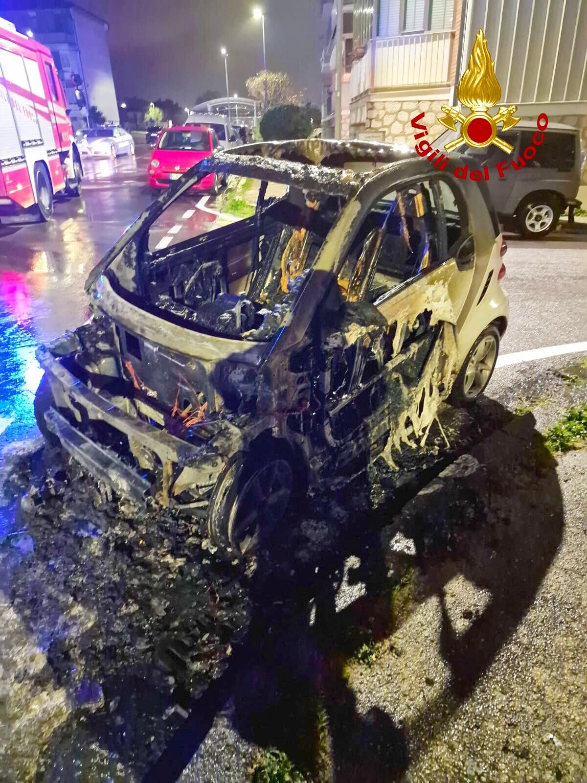 Auto di un imprenditore in fiamme nella notte ad Avellino - 