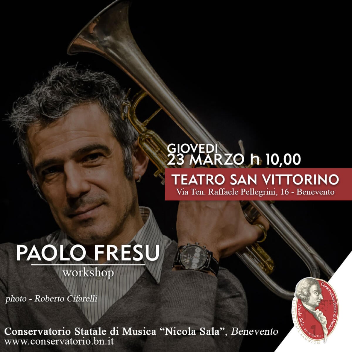 Paolo Fresu al Conservatorio di Benevento. - 