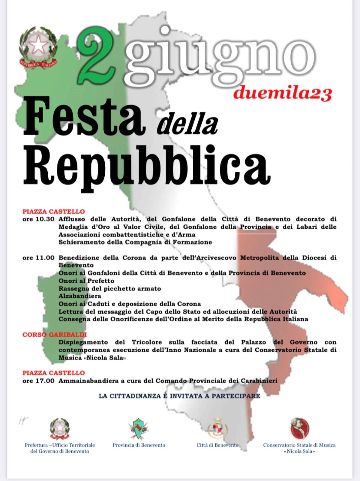 77° anniversario della Fondazione della Repubblica Italiana. - 