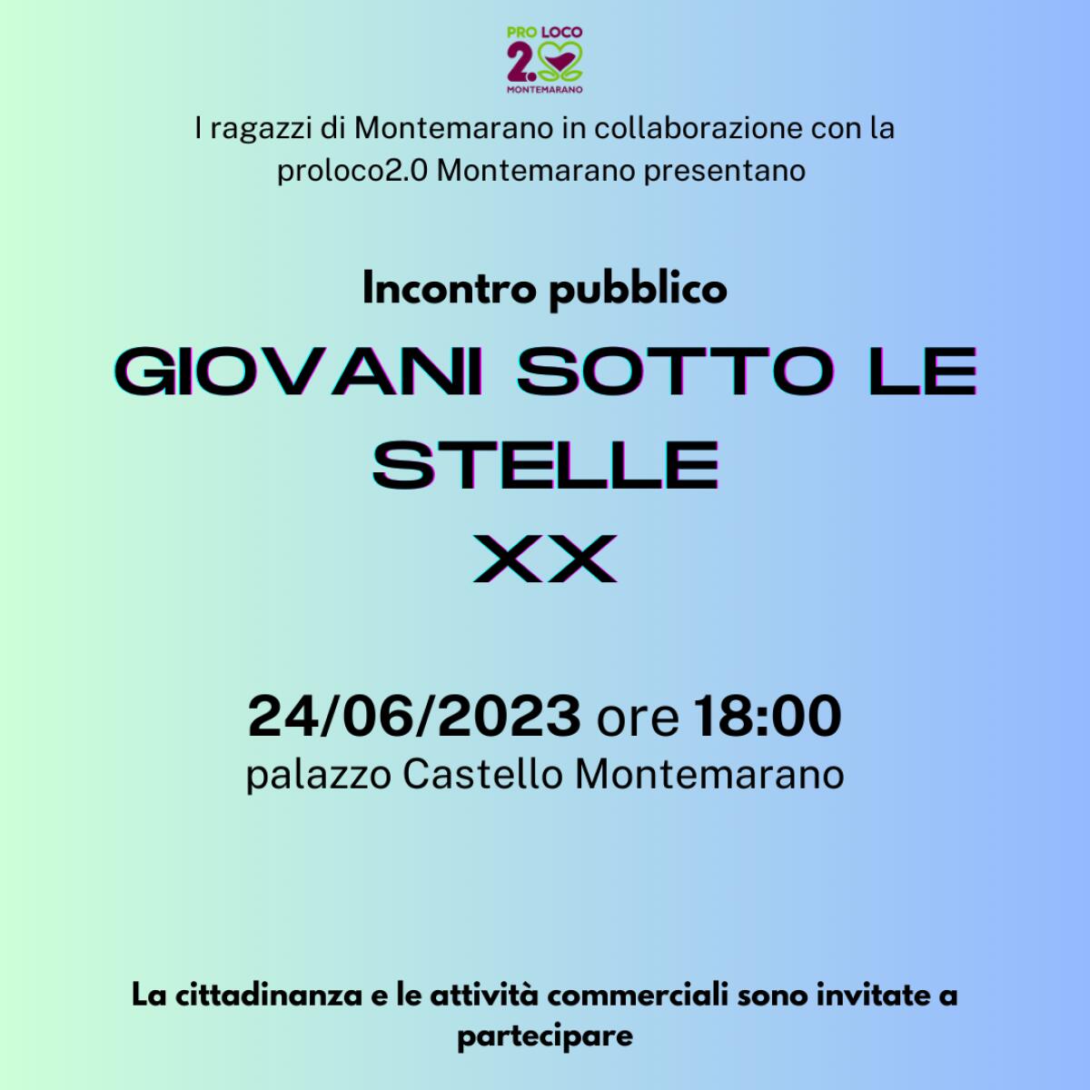 XX° edizione di "Giovani sotto le Stelle". - 